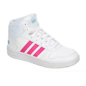 Adidas Sneakers - Hoops 2.0 Pink Stripes - Size 5